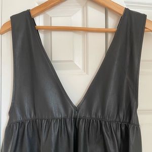 Black pleather mini-ish dress